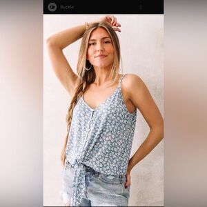 Buckle Floral Blue Women's Top